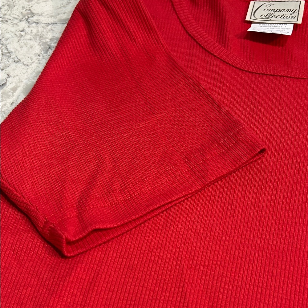 Vintage Company Collection Collection Bold Ribbed Red Top - Picture 4 of 11
